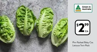 Foodworks Pre-Packed Baby Cos Lettuce Twin Pack offer