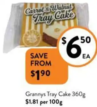 Foodworks Grannys Tray Cake 360g offer