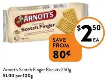 Foodworks Arnott's Scotch Finger Biscuits 250g offer