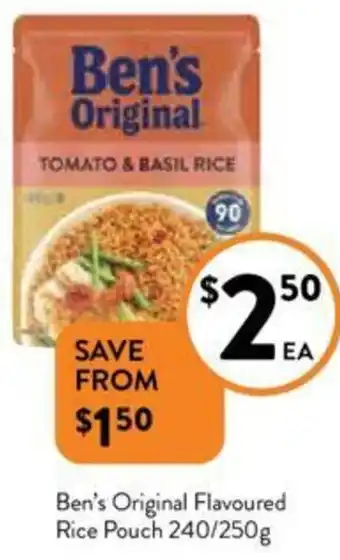Foodworks Ben's Original Flavoured Rice Pouch 240/250g offer