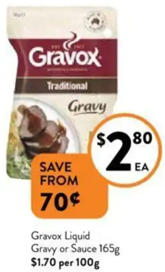 Foodworks Gravox Liquid Gravy or Sauce 165g offer