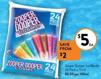 Foodworks Zooper Dooper Ice Blocks 24 Pack x 70ml offer