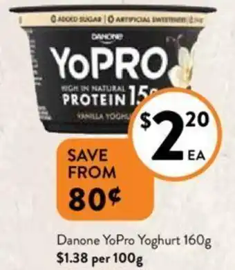 Danone YoPro Yoghurt 160g