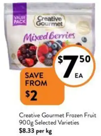 Foodworks Creative Gourmet Frozen Fruit 900g offer