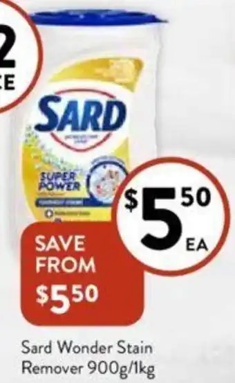 Foodworks Sard Wonder Stain Remover 900g/1kg offer