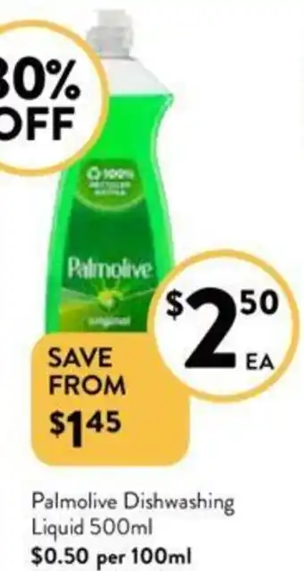 Foodworks Palmolive Dishwashing Liquid 500ml offer
