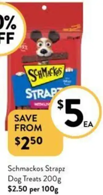 Foodworks Schmackos Strapz Dog Treats 200g offer
