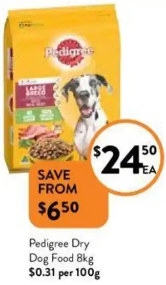 Foodworks Pedigree Dry Dog Food 8kg offer