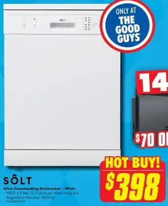 The Good Guys 60cm Freestanding Dishwasher - White offer