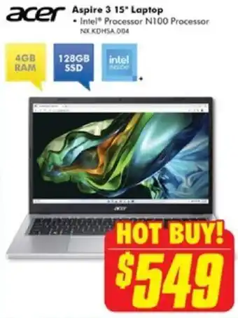 The Good Guys acer Aspire 3 15 Laptop offer
