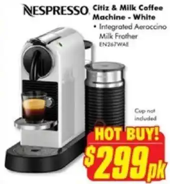 The Good Guys Citiz & Milk Coffee Machine - White offer
