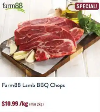 Tasman Butchers Farm88 Lamb BBQ Chops offer