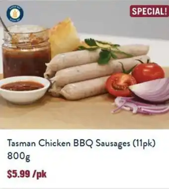 Tasman Butchers Tasman Chicken BBQ Sausages 800g offer