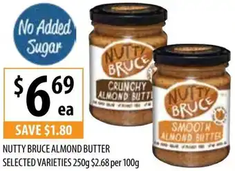 Supabarn NUTTY BRUCE ALMOND BUTTER 250g offer