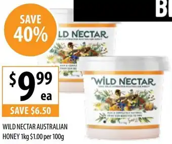 Supabarn WILD NECTAR AUSTRALIAN HONEY 1kg offer