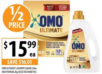 Supabarn OMO ULTIMATE LAUNDRY LIQUID 2 litre AND POWDER 2kg offer
