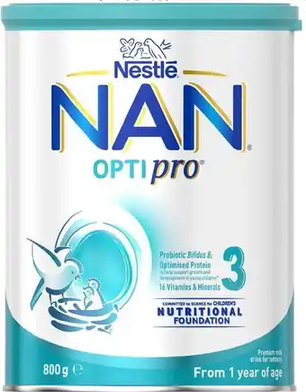 BIG W Nestlé nan optipro 3 toddler 1+ years milk drink powder 800g^ offer