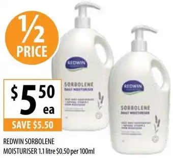 Supabarn REDWIN SORBOLENE MOISTURISER 1.1 litre offer