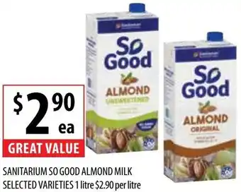 SANITARIUM SO GOOD ALMOND MILK 1 litre