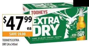 Supabarn TOOHEYS EXTRA DRY 24 x 345ml offer
