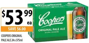 Supabarn COOPERS ORIGINAL PALE ALE 24 x 375ml offer