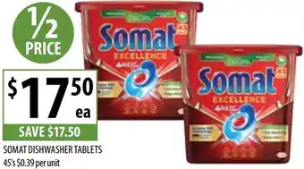 Supabarn SOMAT DISHWASHER TABLETS 45's offer