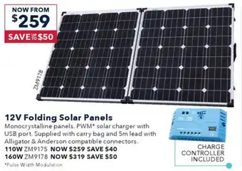 Jaycar Electronics 12V Folding Solar Panels offer