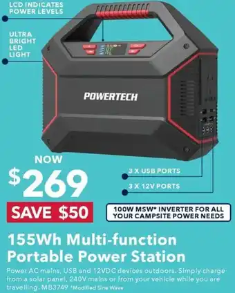 Jaycar Electronics 155Wh Multi-function Portable Power Station offer
