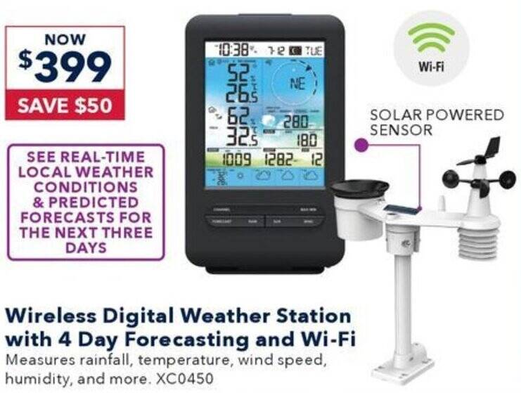 Wireless Digital Weather Station with 4 Day Forecasting and WiFi offer