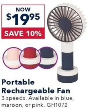 Jaycar Electronics Portable Rechargeable Fan offer
