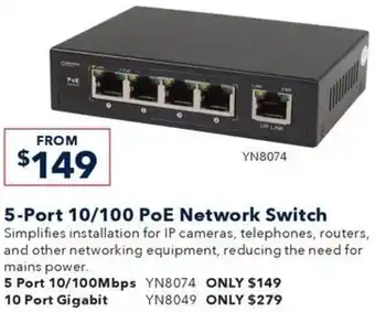 5-Port 10/100 PoE Network Switch