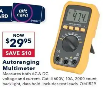 Jaycar Electronics Autoranging Multimeter offer