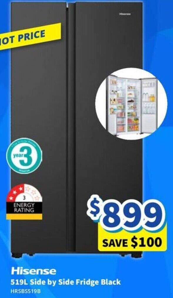 519L Side by Side Fridge Black offer at BiRite