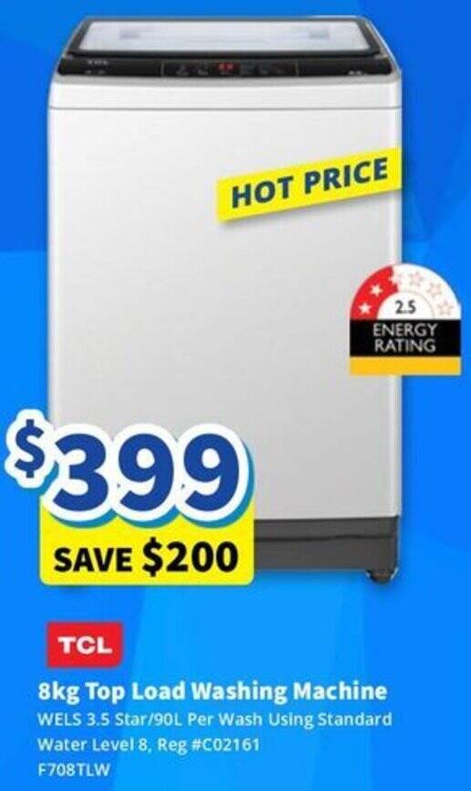 8kg Top Load Washing Machine offer at BiRite