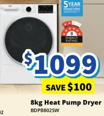 Bi-Rite 8kg Heat Pump Dryer offer