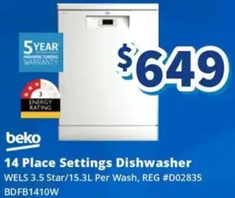 Bi-Rite 14 Place Settings Dishwasher offer