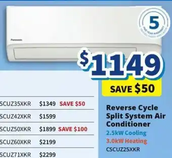 Bi-Rite Reverse Cycle Split System Air Conditioner offer