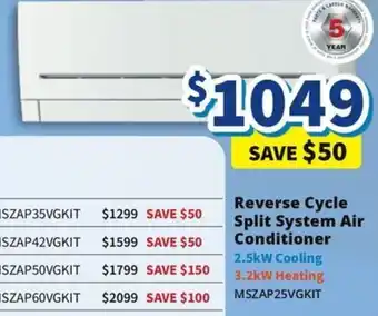 Bi-Rite Reverse Cycle Split System Air Conditioner offer