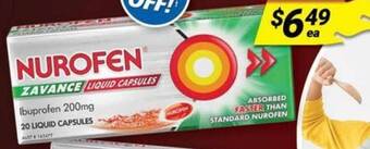 Cincotta Chemist NUROFEN ZAVANCE LIQUID CAPSULES offer