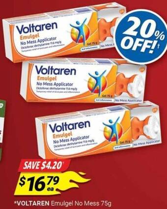 Cincotta Chemist VOLTAREN Emulgel No Mess 75g offer