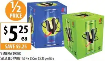 Supabarn V ENERGY DRINK 4x250ml offer