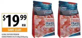 Supabarn GLOBAL SEAFOODS PREMIUM COOKED PRAWN CUTLETS 500g offer