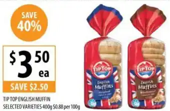 Supabarn TIP TOP ENGLISH MUFFIN offer