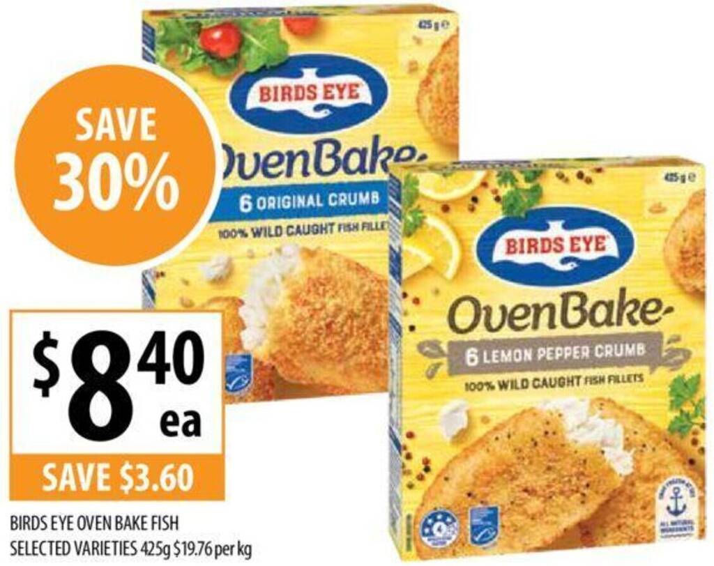 BIRDS EYE OVEN BAKE FISH 425g offer at Supabarn