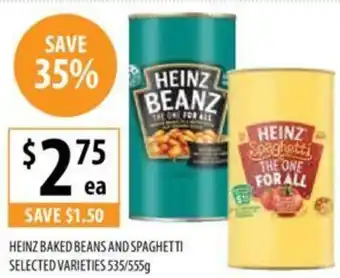 Supabarn HEINZ BAKED BEANS AND SPAGHETTI offer