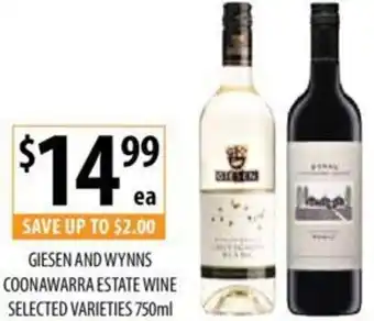 GIESEN AND WYNNS COONAWARRA ESTATE WINE 750ml