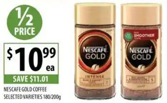 Supabarn NESCAFE GOLD COFFEE SELECTED VARIETIES 180/200g offer