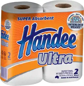 IGA Handee Ultra Paper Towel Twin Pack or Double Length 1 Pack offer
