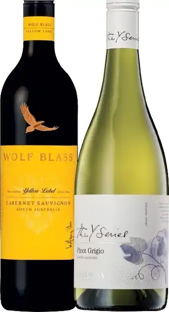 IGA Wolf Blass Yellow Label or Yalumba The Y Series 750mL Varieties offer