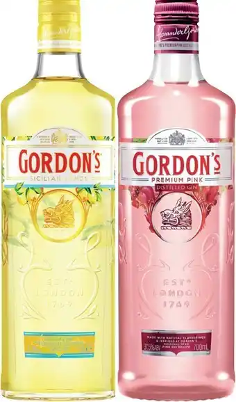 IGA Gordonu2019s Sicilian Lemon or Gordonu2019s Pink Gin 700mL offer